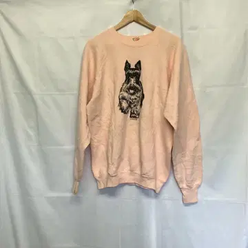 90s USA XL 개 애니멀 프린트 맨투맨 트레이닝복 핑크