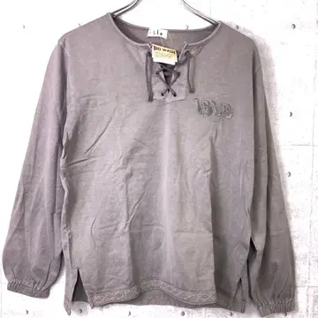 새상품 isle 레트로 제품 염색 티롤리안 레이스업 긴팔 티셔츠