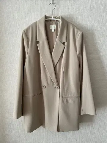 베이지 더블 브레스트 테일러드 자켓