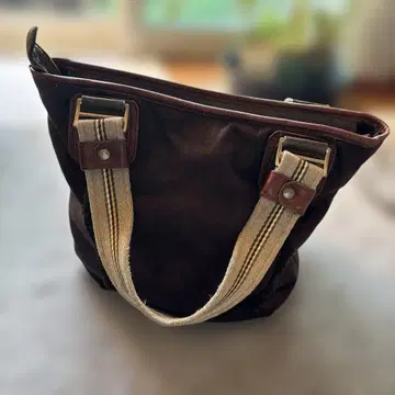 bonfanti 겨울용 브라운 스웨이드 토트백