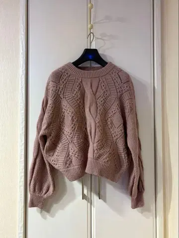 SNIDEL 핑크 백리본 니트