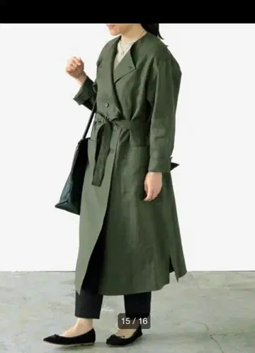 새상품급 클라스카 CLASKA 린넨 트렌치코트 일본제
