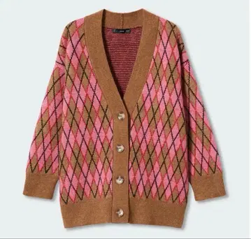 망고 MANGO 니트 가디건 아가일