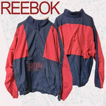 REEBOK 하프 지퍼 나일론 자켓 네이비/레드