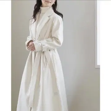 HALUHIROINE 체스터 코트 화이트 롱 코트 하르히로인