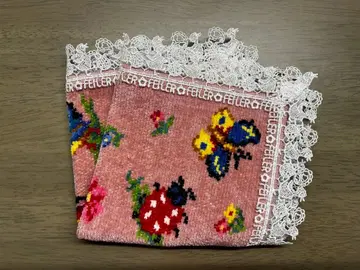 FEILER 페이러 긴자와 레이스 손수건 하이디 핑크