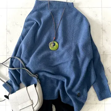 인기 모라비토 블랑 울 캐시미어 비대칭 니트 풀오버