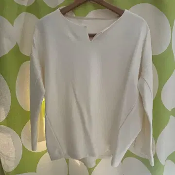 소주 더블 저지 키 넥 풀오버 화이트