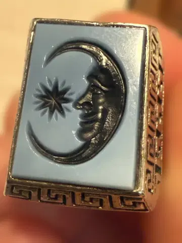 초레어 빈티지 달과 별 시그넷 반지