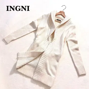 잉그 INGNI 니트 롱 가디건 M 아이보리 캐주얼