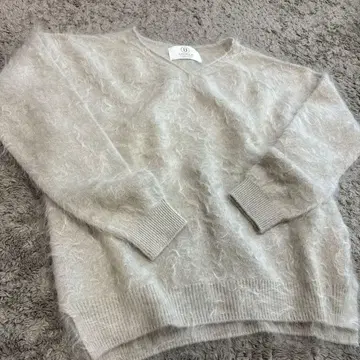 새상품급 캐시미코 일본제 캐시미어 100% 퍼 가공 V넥 풀오버 고급