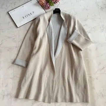 정가 12만 폭시 알페이지 니트 롱 가디건 바이컬러 40