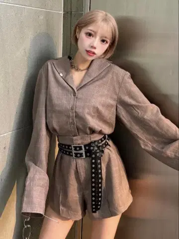 Darich [ 미사용 새상품 택 포함 ] 더블 벨트 오버 자켓 셋업