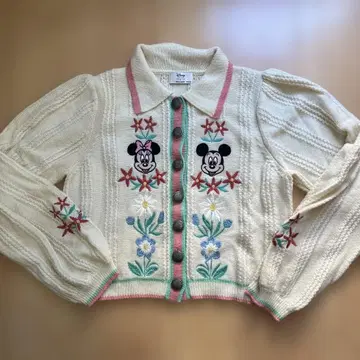 moussy 디즈니 미키 미니 자수 가디건