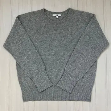 유니클로 캐시미어 크루넥 긴팔 드롭숄더 슬리브 스웨터 XL 그레이