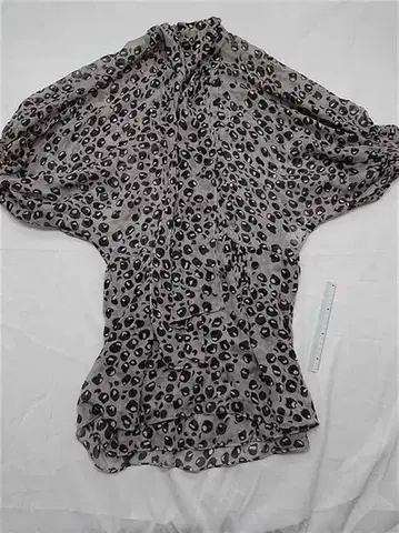 다이앤 본 퍼스텐버그 레오파드 무늬 쉬폰 블라우스 여성용