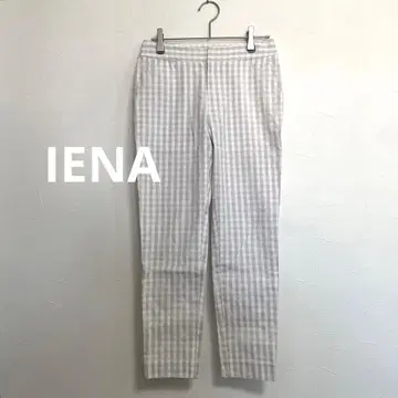 이에나 IENA 그레이 체크 팬츠 화이트 여성용 XS