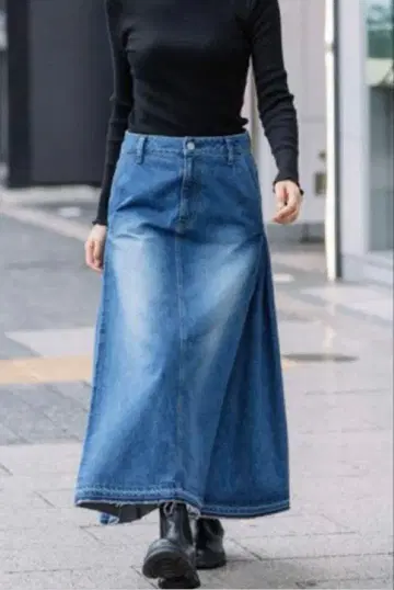 Munich 뮤닉 12oz 데님 맥시 스커트 S 사이즈