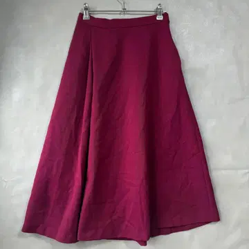 테치치 테라스 플레어 스커트 종아리 기장 스커트 백 밴딩 적자색 M 무지