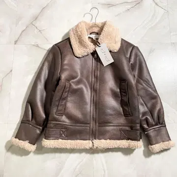 MB18088 미사용 후드티 앤드 로우 페이크 무스탕 보아 자켓 브라운