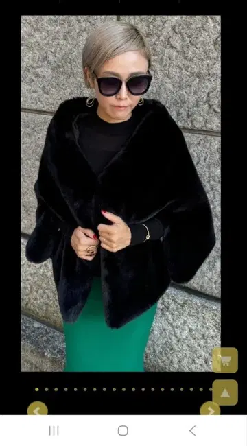 미개봉 새상품 JENNE 블랙 퍼 판초 오픈 프론트