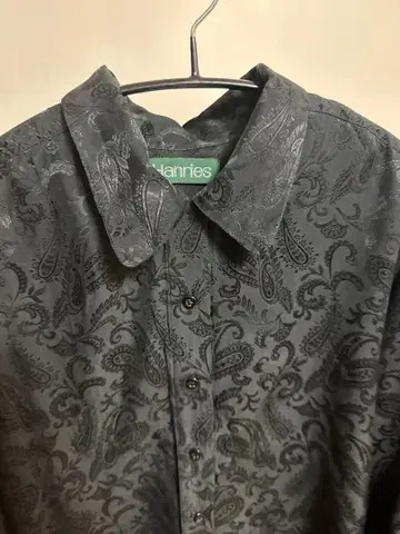 페이즐리 무늬 실크 긴팔 셔츠