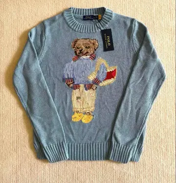 폴로베어 폴로 랄프 로렌 플리스 스웨트 셔츠 니트 라이트 블루