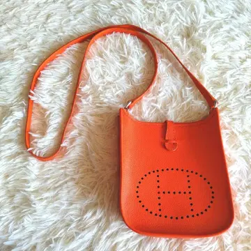 오렌지 숄더백 H 로고