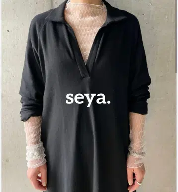 seya 다크 네이비 폴로 셔츠 원피스