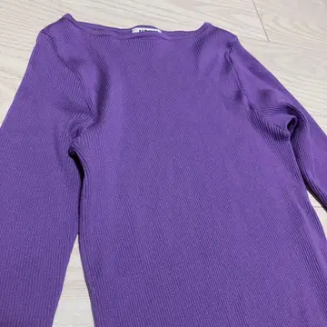 새상품급 오라리 론 헤르만 별주 리브 니트 티셔츠 긴팔 보라색 퍼플