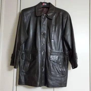 빈티지 구제 의류 영국 양가죽 가죽 코트 L 사이즈