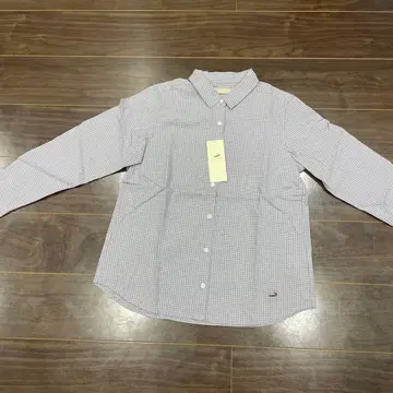 크로커다일 체크 무늬 긴팔 셔츠 M 사이즈