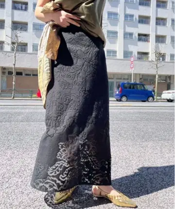 Ameri JACQUARD RUSSELL LACE SKIRT