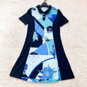 레오나드 스포트 원피스 튜닉 꽃무늬 블루 40