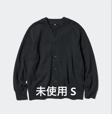 유니클로 맨투맨 가디건 블랙 S
