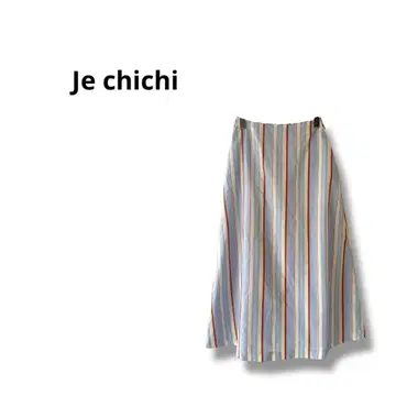 [ Je chichi ] 스트라이프 패턴 롱 스커트 고급 플레어 S