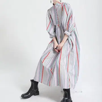 LONDA 멀티 컬러 라인 원피스 미사용 새상품