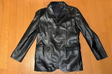 COMME CA DU MODE 블랙 가죽 테일러드 자켓