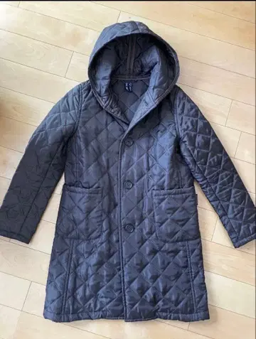 THE SMOCK SHOP 퀼팅 후드 부착 자켓 브라운