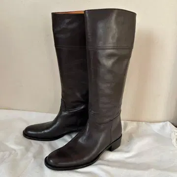 사바사바 다크 브라운 가죽 롱 부츠 23cm