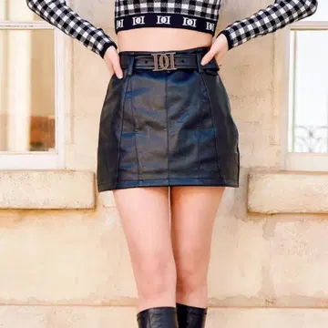 다리치 가죽 미니 스커트 Darich