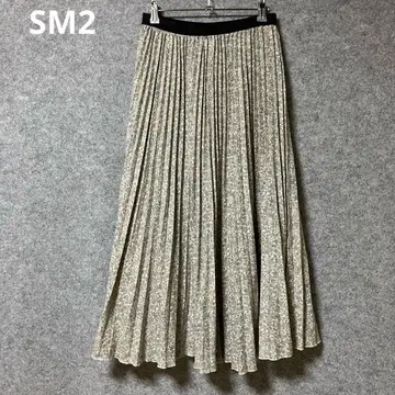 SM2 꽃무늬 올 패턴 플리츠 롱 스커트