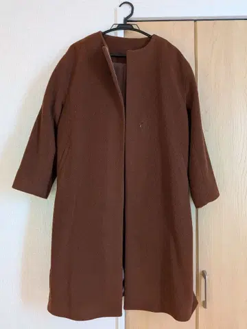 브라운 노카라 자켓 사이즈 38 WHITE