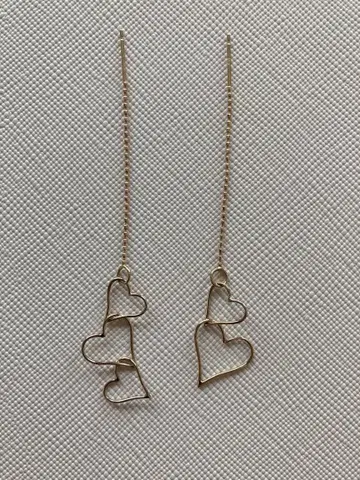 NOJESS 노제스 골드 하트형 롱 귀걸이