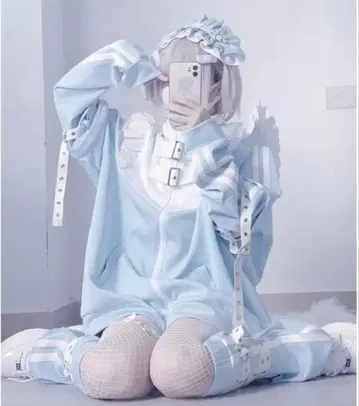 천사계 패션 후드티 숏 팬츠 풀세트 서브컬처 계열 지뢰계