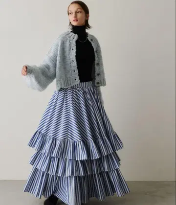 PERNA 스트라이프 캉캉 스커트