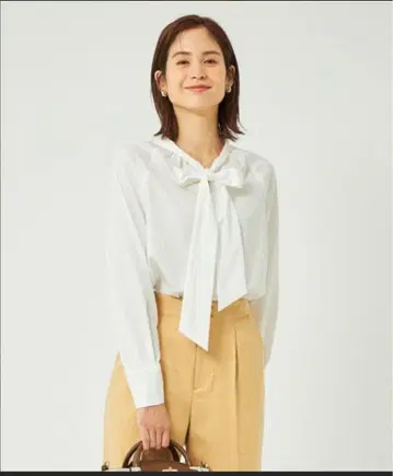 보타이 개더 블라우스 green label relaxing