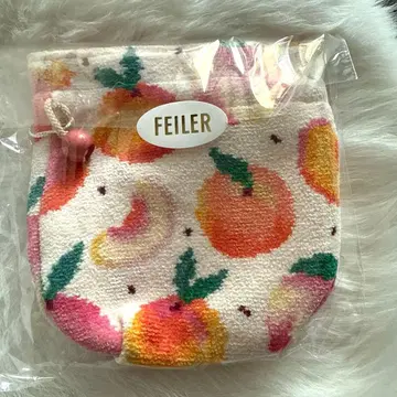 러브러리 바이 페이 피치 도트 후르츠 패턴 파우치 복조리