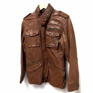 DENIMSARON 브라운 가죽 밀리터리 자켓 M 사이즈 하자 있음
