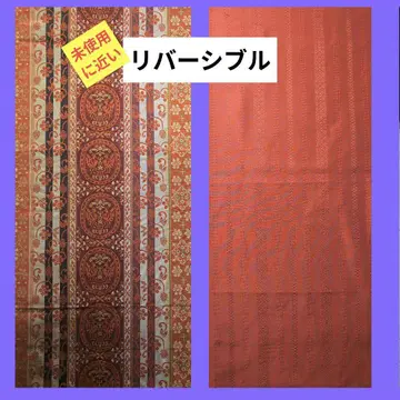 862 거의 미사용 리버서블 얇은 소재 전통 후쿠로 오비